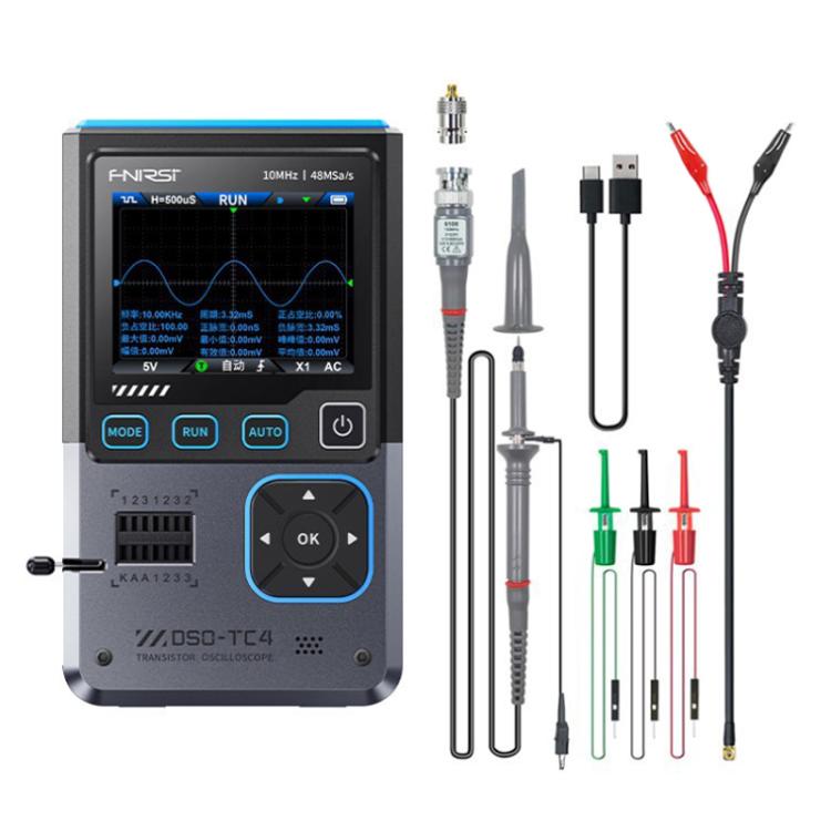 3-in-1 Oszilloskop Transistortester Signalgenerator 10M Bandbreite Burn-In-Sicher, FNIRSI DSO-TC4
