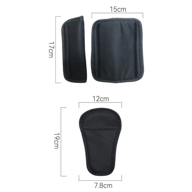 Sicherheitsgurt-Schulterpolster für Kinderwagen, Schwarz Normal, Schwarzer Nylonflicken, Schwarzer Schrittschutz, Schwarz Normal 3tlg/Set, Schwarz Nylon 3tlg/Set