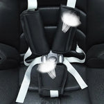 Sicherheitsgurt-Schulterpolster für Kinderwagen, Schwarz Normal, Schwarzer Nylonflicken, Schwarzer Schrittschutz, Schwarz Normal 3tlg/Set, Schwarz Nylon 3tlg/Set