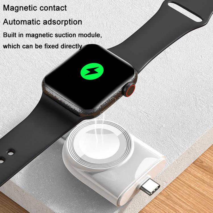 Tragbares magnetisches kabelloses Ladegerät für Apple Watch 1/2/3/4/5/6/7/8/9/10/SE (USB-C)