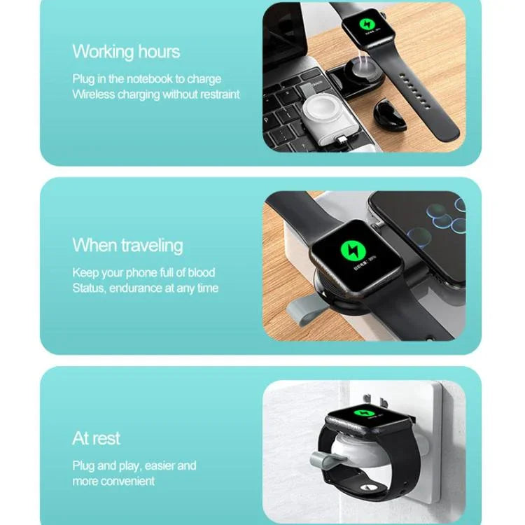 Tragbares magnetisches kabelloses Ladegerät für Apple Watch 1/2/3/4/5/6/7/8/9/10/SE (USB-C)