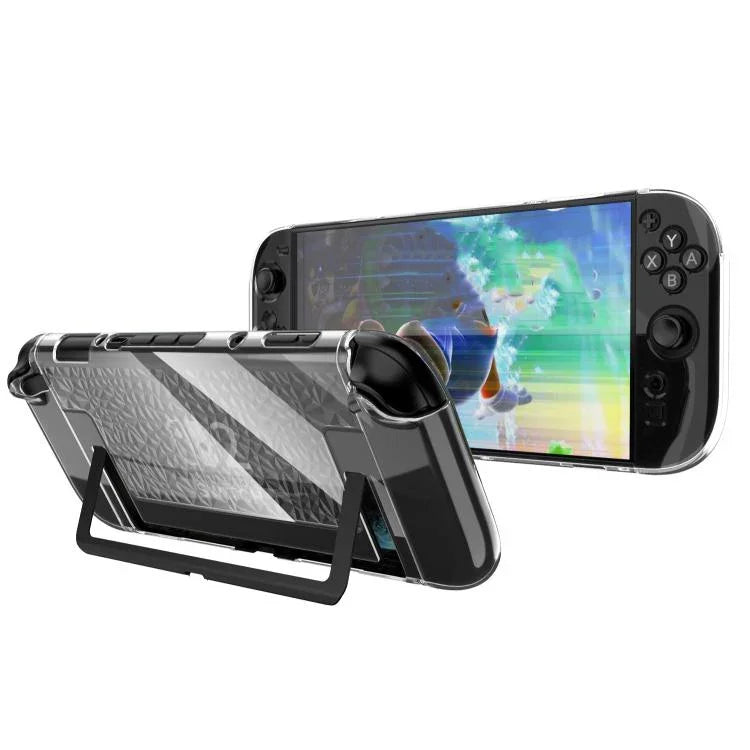 Für Nintendo Switch 2 TPU+PC Split Transparente Schutzhülle Stoßfestes Gehäuse, TPU+PC Diamant Split Hülle