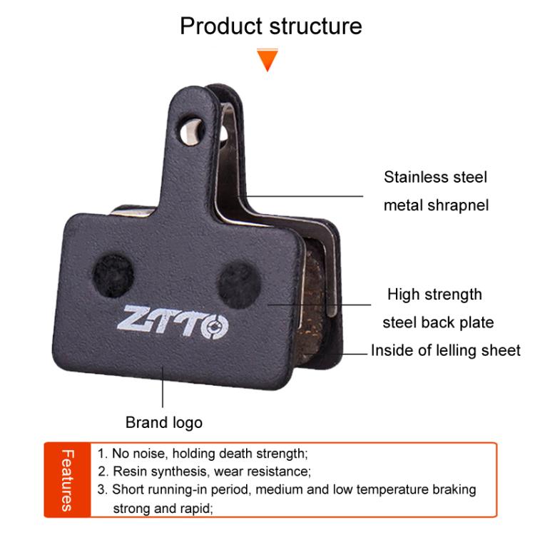 2 Paare ZTTO Fahrrad Scheibenbremsbeläge Mountainbike Halbmetallische Harz-Bremsbeläge, MS-01B, MS-01D, MS-01E, MS-01F, MS-02A, MS-02B, MS-02D, MS-02F, MS-03F, MS-04B, MS-05B, MS-05C, MS-07B, MS-07C, MS-07C mit Loch, MS-08A, MS-08B, MS-11A, MS-11C, MS-11D