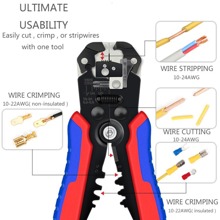 D2 Automatische Multifunktionale Crimp- und Abisolierzange Tragbares Elektriker-Drahtwerkzeug