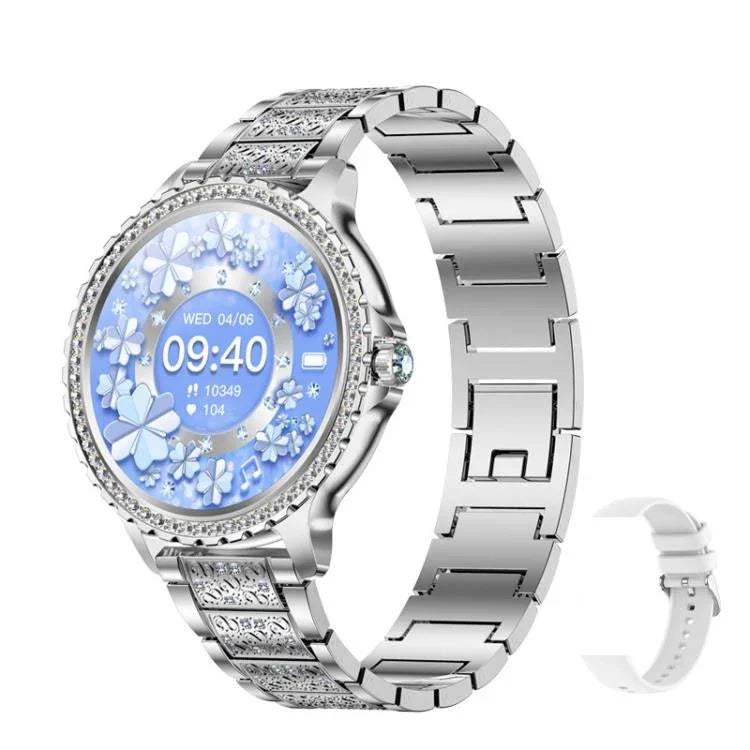 Bluetooth-Telefonie KI-Sprachassistent Wasserdichte Sport-Smartwatch, schwarzes Silikonarmband, gold-rosa Silikonarmband, silber-graues Silikonarmband, gold-raues Stahlarmband + rosa Silikonarmband, silber-raues Stahlarmband + graues Silikonarmband...