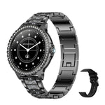 Bluetooth-Telefonie KI-Sprachassistent Wasserdichte Sport-Smartwatch, schwarzes Silikonarmband, gold-rosa Silikonarmband, silber-graues Silikonarmband, gold-raues Stahlarmband + rosa Silikonarmband, silber-raues Stahlarmband + graues Silikonarmband...