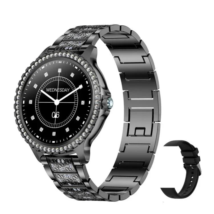 Bluetooth-Telefonie KI-Sprachassistent Wasserdichte Sport-Smartwatch, schwarzes Silikonarmband, gold-rosa Silikonarmband, silber-graues Silikonarmband, gold-raues Stahlarmband + rosa Silikonarmband, silber-raues Stahlarmband + graues Silikonarmband...