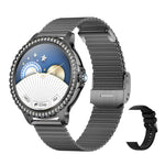 Bluetooth-Telefonie KI-Sprachassistent Wasserdichte Sport-Smartwatch, schwarzes Silikonarmband, gold-rosa Silikonarmband, silber-graues Silikonarmband, gold-raues Stahlarmband + rosa Silikonarmband, silber-raues Stahlarmband + graues Silikonarmband...