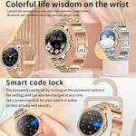 Bluetooth-Telefonie KI-Sprachassistent Wasserdichte Sport-Smartwatch, schwarzes Silikonarmband, gold-rosa Silikonarmband, silber-graues Silikonarmband, gold-raues Stahlarmband + rosa Silikonarmband, silber-raues Stahlarmband + graues Silikonarmband...