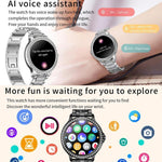Bluetooth-Telefonie KI-Sprachassistent Wasserdichte Sport-Smartwatch, schwarzes Silikonarmband, gold-rosa Silikonarmband, silber-graues Silikonarmband, gold-raues Stahlarmband + rosa Silikonarmband, silber-raues Stahlarmband + graues Silikonarmband...