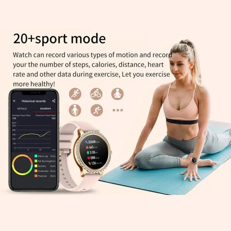 Bluetooth-Telefonie KI-Sprachassistent Wasserdichte Sport-Smartwatch, schwarzes Silikonarmband, gold-rosa Silikonarmband, silber-graues Silikonarmband, gold-raues Stahlarmband + rosa Silikonarmband, silber-raues Stahlarmband + graues Silikonarmband...