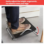 Verstellbare Fußstütze unter dem Schreibtisch für Büro-Ergonomie, Anti-Kreuzbein-Design Fußhocker, Metallrohr Schwarz, Metallrohr Grau