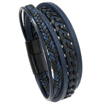 Stilvolles minimalistisches handgefertigtes geflochtenes Lederarmband für Herren mit Magnetverschluss