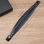 Stilvolles minimalistisches handgefertigtes geflochtenes Lederarmband für Herren mit Magnetverschluss