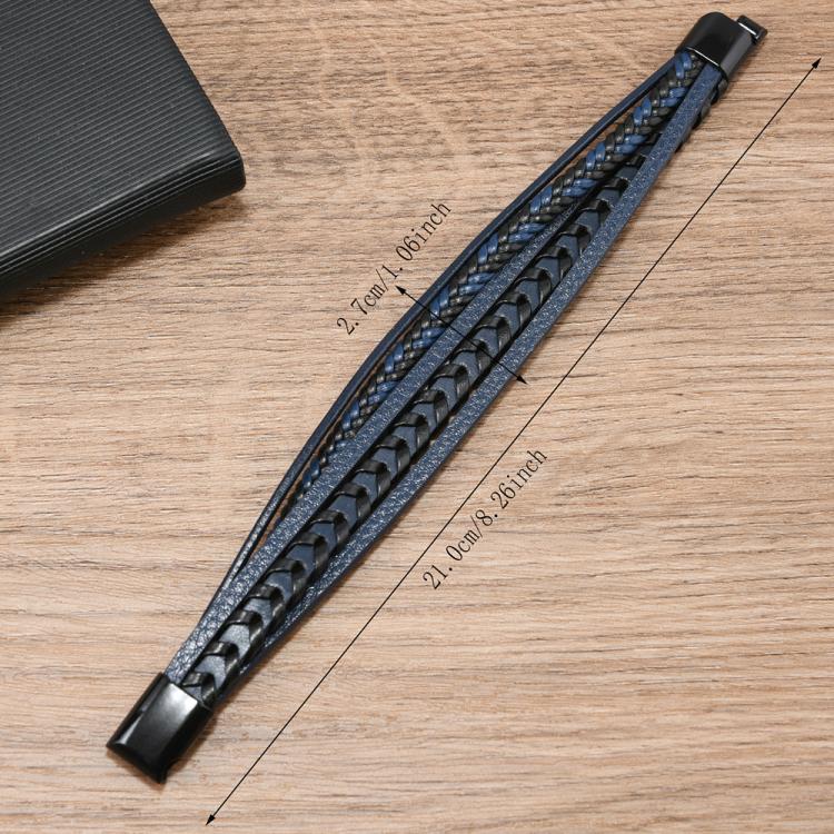Stilvolles minimalistisches handgefertigtes geflochtenes Lederarmband für Herren mit Magnetverschluss