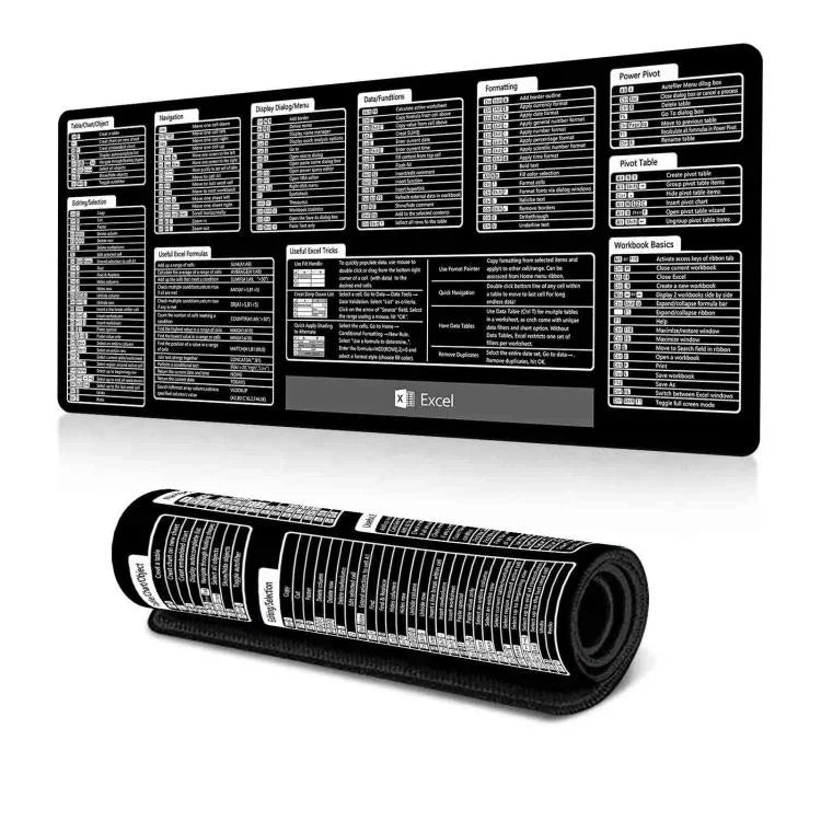 Tastaturkürzel Schreibtischunterlage, rutschfest, mit Computertastenkombinationen, 300x600x2mm, 300x600x3mm, 300x700x2mm, 300x700x3mm, 300x800x2mm, 300x800x3mm, 400x800x2mm, 400x800x3mm, 400x900x2mm