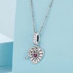 S925 Sterlingsilber Herz-Kreuz Hohl-Anhänger Armbandperlen
