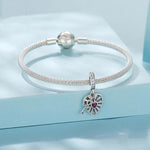 S925 Sterlingsilber Herz-Kreuz Hohl-Anhänger Armbandperlen