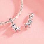 S925 Sterlingsilber Niedlicher Französischer Bulldoggen-Anhänger Armbandperlen