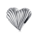 S925 Sterlingsilber Oxidiertes herzförmiges Armbandperlen