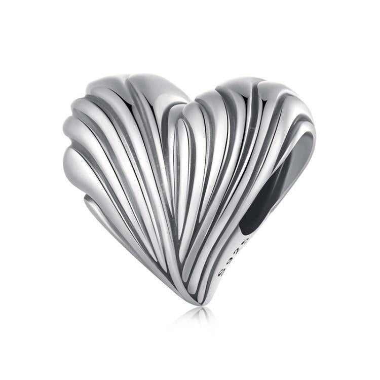 S925 Sterlingsilber Oxidiertes herzförmiges Armbandperlen