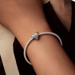 S925 Sterlingsilber Oxidiertes herzförmiges Armbandperlen