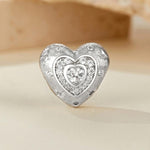 S925 Sterlingsilber Platinbeschichtete glänzende Herzperlen