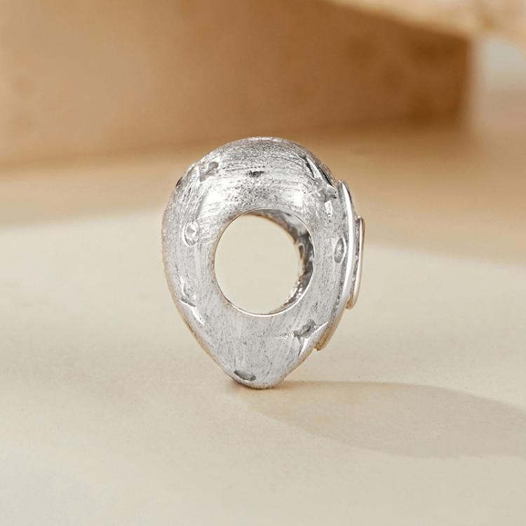 S925 Sterlingsilber Platinbeschichtete glänzende Herzperlen