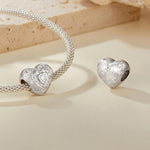 S925 Sterlingsilber Platinbeschichtete glänzende Herzperlen