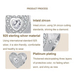 S925 Sterlingsilber Platinbeschichtete glänzende Herzperlen
