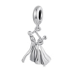 S925 Sterlingsilber Oxidiertes Paar Tanz-Anhänger