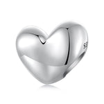 S925 Sterlingsilber Glänzendes Herz-Armbandperlen