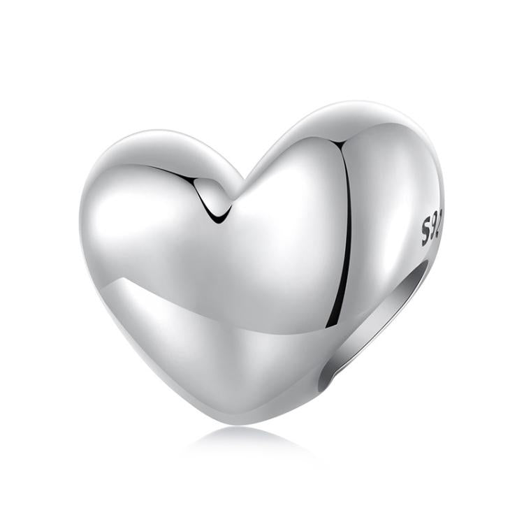 S925 Sterlingsilber Glänzendes Herz-Armbandperlen