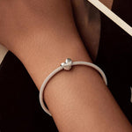 S925 Sterlingsilber Glänzendes Herz-Armbandperlen