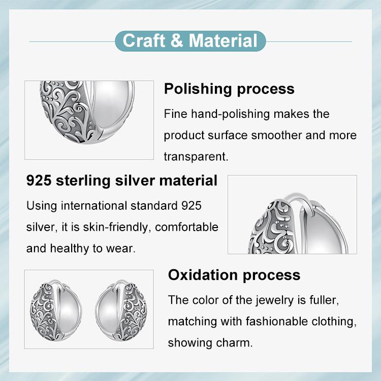 S925 Sterlingsilber Oxidierte Musterohrringe