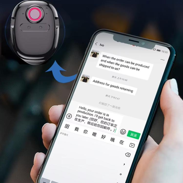 Mehrsprachiger Mini-Übersetzer Echtzeit-Sprach-zu-Text-Übersetzung für Reisen, Geschäft und Sofort-Chat, Basisversion, verbesserte Version