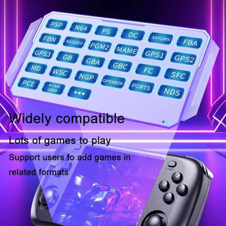 H36S 3,5-Zoll-IPS-HD-Bildschirm Retro-PSP-Spielkonsole Linux-System GBA Handheld-Videospielkonsole, 64 GB, 128 GB