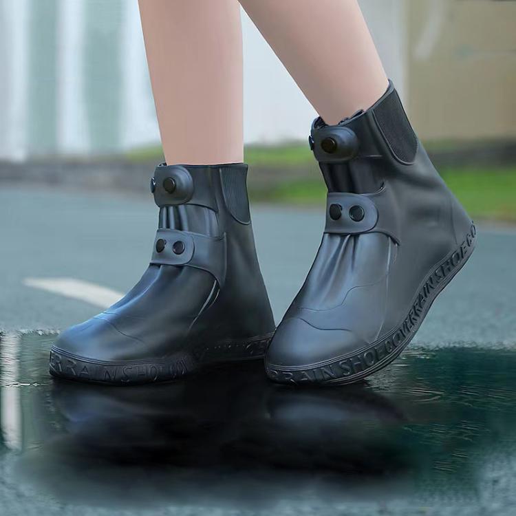 18cm Outdoor Verdickte, Verschleißfeste halbhohe Regenschutz-Schuhüberzüge, M 34-36, L 37-39, XL 40-42, XXL 43-45, XXXL 46-