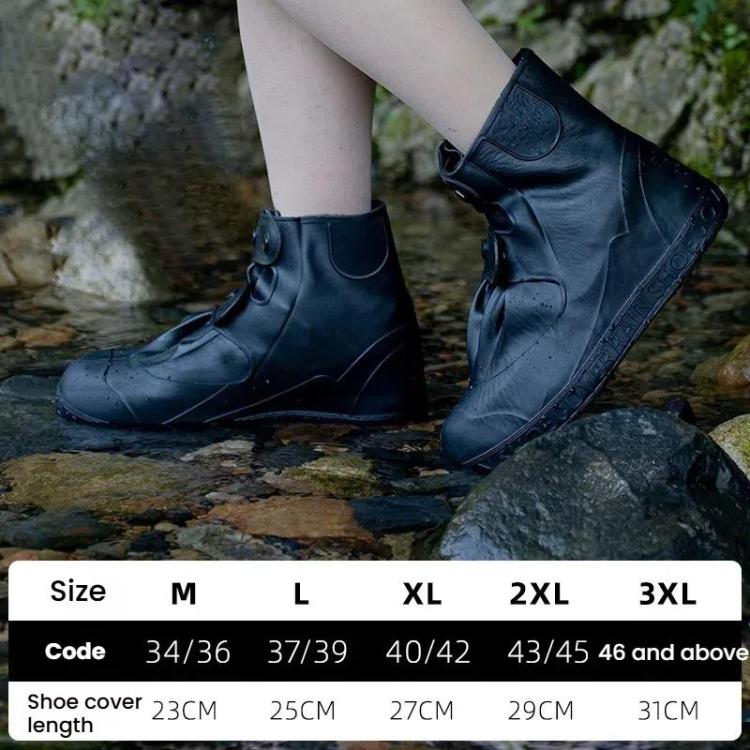 18cm Outdoor Verdickte, Verschleißfeste halbhohe Regenschutz-Schuhüberzüge, M 34-36, L 37-39, XL 40-42, XXL 43-45, XXXL 46-