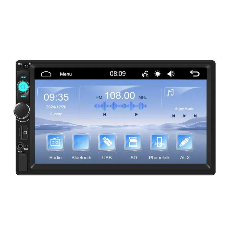 7 Zoll Kabelgebundener Carplay Dual Butt MP5 Player Bluetooth Großbildschirm Auto Mittelkonsole, Standard, Standard+12 Licht Kamera