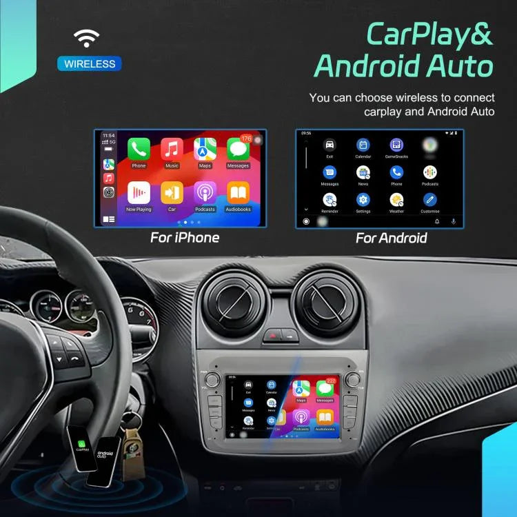 Für Alfa Romeo MITO 2008-2016 7 Zoll Horizontalbildschirm Android 15 Carplay Car Center Control Integrierte Maschine, 4+64G, 2+64G