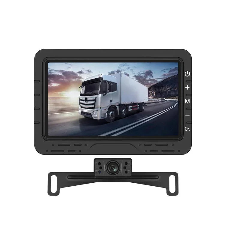 4,3-Zoll digitales drahtloses HD 1-zu-1 Rückfahrdisplay Autozentrale Steuerung All-in-One-Maschine, mit langem Nummernschildhalter Nordamerika, mit kurzem Nummernschildhalter Europa