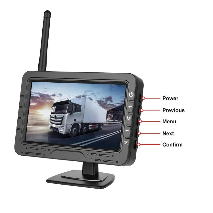 4,3-Zoll digitales drahtloses HD 1-zu-1 Rückfahrdisplay Autozentrale Steuerung All-in-One-Maschine, mit langem Nummernschildhalter Nordamerika, mit kurzem Nummernschildhalter Europa