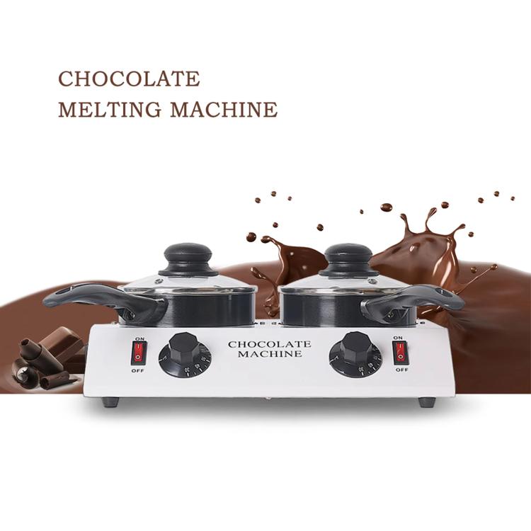 Dessert Making Doppelzylinder-Schokoladen-Schmelzmaschine, US-Stecker, UK-Stecker, EU-Stecker