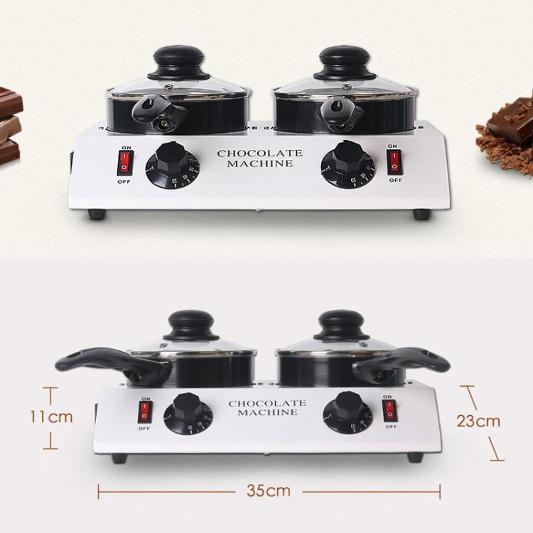 Dessert Making Doppelzylinder-Schokoladen-Schmelzmaschine, US-Stecker, UK-Stecker, EU-Stecker
