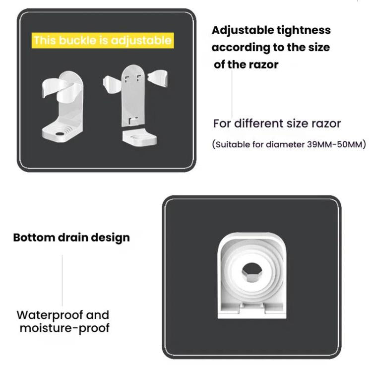 3 Stk./Packung Klebehakenleiste für Elektrorasierer & Beauty-Tool-Organizer Halboffenes Design für einfachen Zugriff