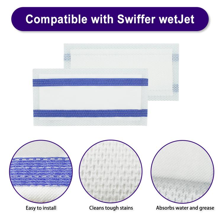 3 Stück/Packung Einweg-Wischtücher für Swiffer WetJet Heavy Duty Reinigung, Multi-Oberfläche, Streifenfrei, Schnelle Reinigung, Weiß