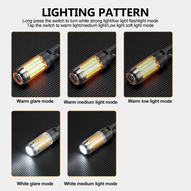 Wiederaufladbare Campinglaterne & Taschenlampe mit zwei Lichtquellen, warm/weißes tragbares Außenlicht, 8 Wolframfäden, 4 Wolframfäden