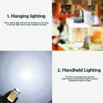Wiederaufladbare Campinglaterne & Taschenlampe mit zwei Lichtquellen, warm/weißes tragbares Außenlicht, 8 Wolframfäden, 4 Wolframfäden