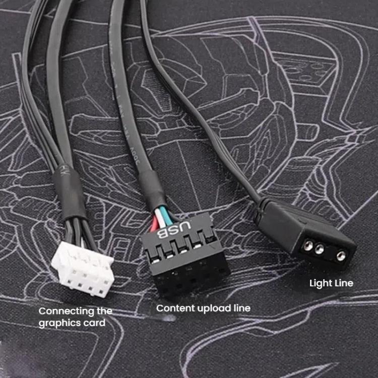 Beleuchtungskabel Inhalts-Upload-Kabel für COLORFUL RTX3090TI / RTX4080 / RTX4070TI / RTX4070 / RTX4090TI / RTX4090, Beleuchtungskabel Inhalts-Upload